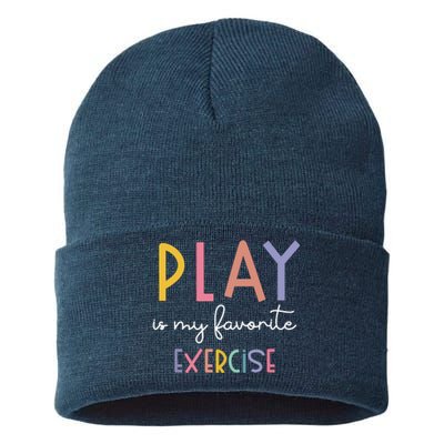 Play Is My Favorite Exercise Cute Pediatric Physical Therapy Sustainable Knit Beanie