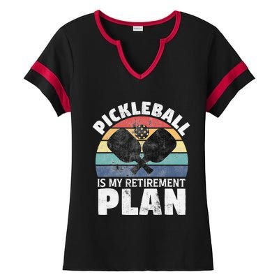 Pickleball Is My Retirement Plan Funny Newly Retired Ladies Halftime Notch Neck Tee