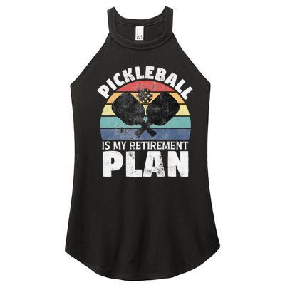 Pickleball Is My Retirement Plan Funny Newly Retired Women’s Perfect Tri Rocker Tank