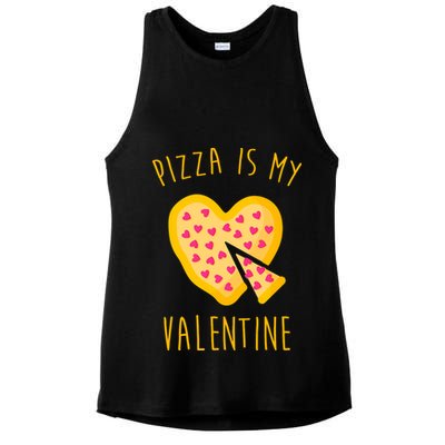 Pizza Is My Valentine Cute Heart Ladies PosiCharge Tri-Blend Wicking Tank