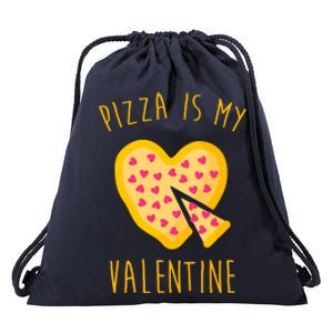 Pizza Is My Valentine Cute Heart Drawstring Bag