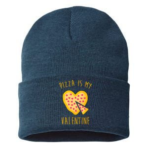 Pizza Is My Valentine Cute Heart Sustainable Knit Beanie