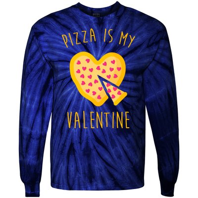 Pizza Is My Valentine Cute Heart Tie-Dye Long Sleeve Shirt