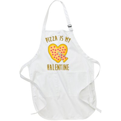 Pizza Is My Valentine Cute Heart Full-Length Apron With Pockets