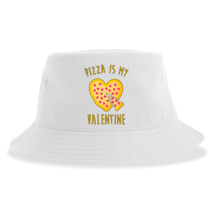 Pizza Is My Valentine Cute Heart Sustainable Bucket Hat