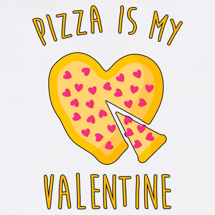 Pizza Is My Valentine Cute Heart Flat Bill Trucker Hat