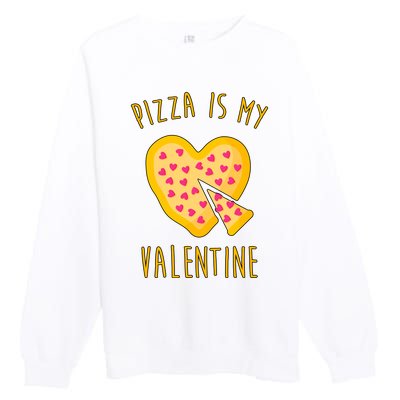 Pizza Is My Valentine Cute Heart Premium Crewneck Sweatshirt