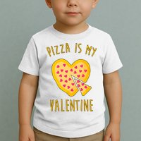Pizza Is My Valentine Cute Heart Toddler T-Shirt