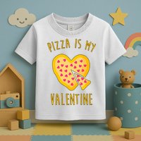 Pizza Is My Valentine Cute Heart Toddler T-Shirt