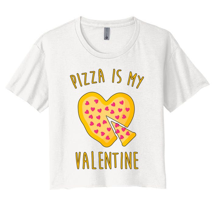 Pizza Is My Valentine Cute Heart Crop Top