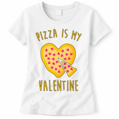 Pizza Is My Valentine Cute Heart Womens T-Shirt
