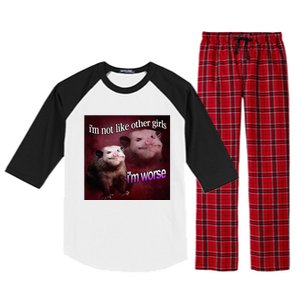 Possum I’M Not Like Other Girl I’M Worse Raglan Sleeve Pajama Set