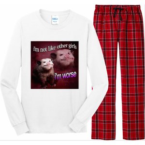 Possum I’M Not Like Other Girl I’M Worse Long Sleeve Pajama Set