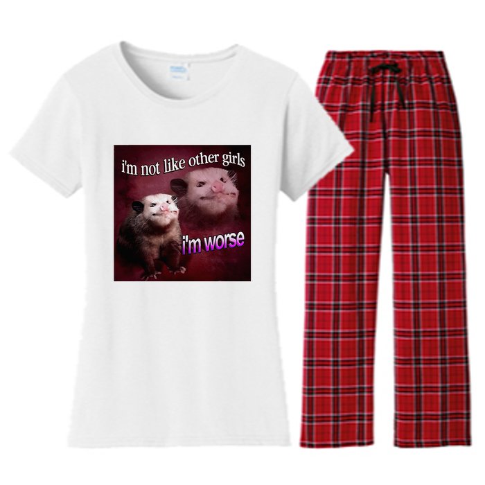 Possum I’M Not Like Other Girl I’M Worse Women's Flannel Pajama Set