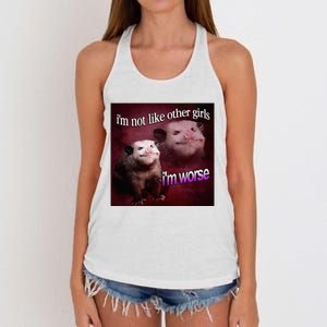 Possum I’M Not Like Other Girl I’M Worse Women's Knotted Racerback Tank