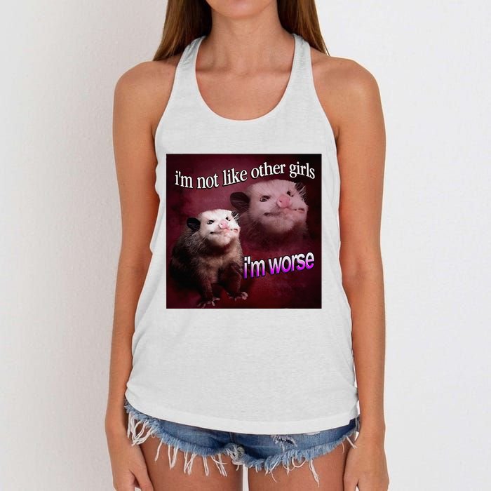 Possum I’M Not Like Other Girl I’M Worse Women's Knotted Racerback Tank