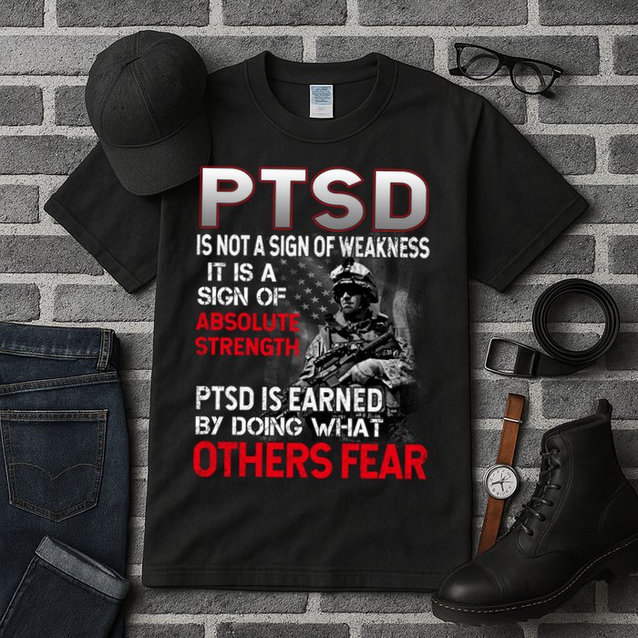 PTSD Is Not A Sign Of Weakness Support Military Troops Tall T-Shirt