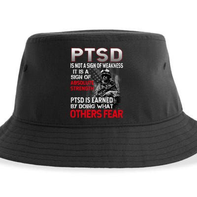 PTSD Is Not A Sign Of Weakness Support Military Troops Sustainable Bucket Hat