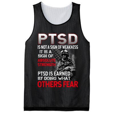 PTSD Is Not A Sign Of Weakness Support Military Troops Mesh Reversible Basketball Jersey Tank