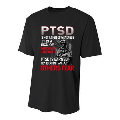 PTSD Is Not A Sign Of Weakness Support Military Troops Youth Performance Sprint T-Shirt
