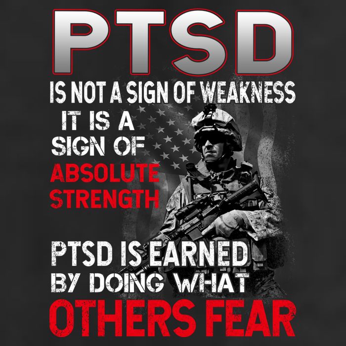 PTSD Is Not A Sign Of Weakness Support Military Troops 25L Jumbo Tote