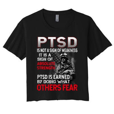 PTSD Is Not A Sign Of Weakness Support Military Troops Crop Top