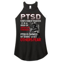 PTSD Is Not A Sign Of Weakness Support Military Troops Women's Perfect Tri Rocker Tank