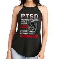 PTSD Is Not A Sign Of Weakness Support Military Troops Women's Perfect Tri Rocker Tank