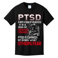 PTSD Is Not A Sign Of Weakness Support Military Troops Kids T-Shirt