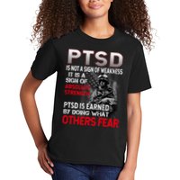 PTSD Is Not A Sign Of Weakness Support Military Troops Kids T-Shirt