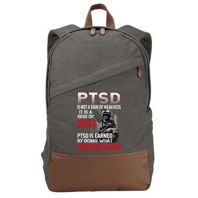 PTSD Is Not A Sign Of Weakness Support Military Troops Cotton Canvas Backpack
