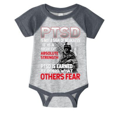 PTSD Is Not A Sign Of Weakness Support Military Troops Infant Baby Jersey Bodysuit