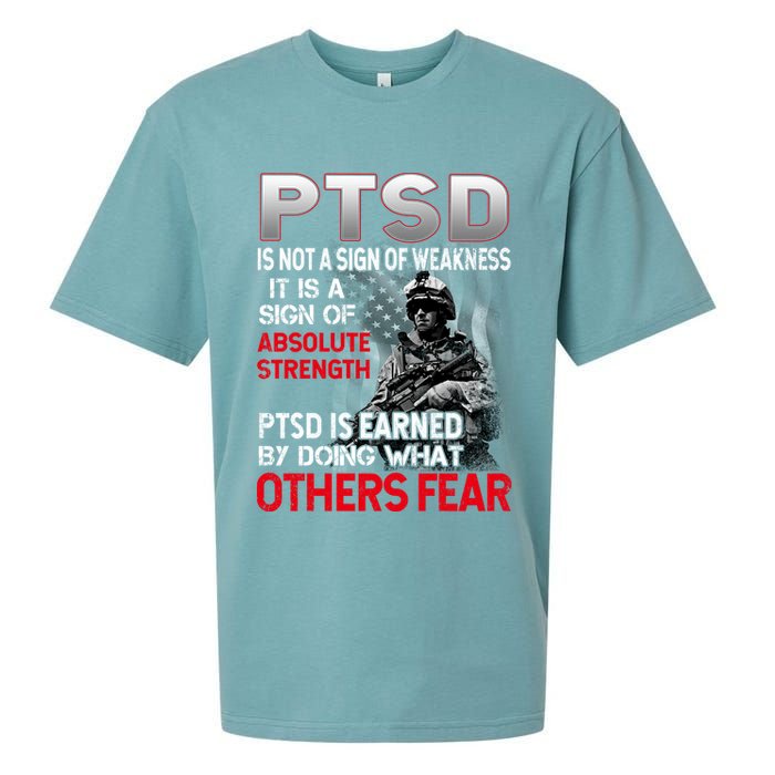 PTSD Is Not A Sign Of Weakness Support Military Troops Sueded Cloud Jersey T-Shirt