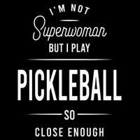 Pickleball I'm Not Superwoman Stripe Pom Pom Beanie