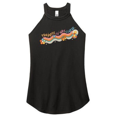 Progress Is Not Linear Sped Teacher Women’s Perfect Tri Rocker Tank