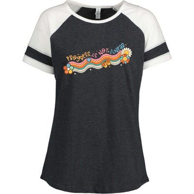 Progress Is Not Linear Sped Teacher Enza Ladies Jersey Colorblock Tee