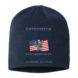 Patriotism Is Not Obedience To Government Patriotic Saying Premium Sustainable Beanie