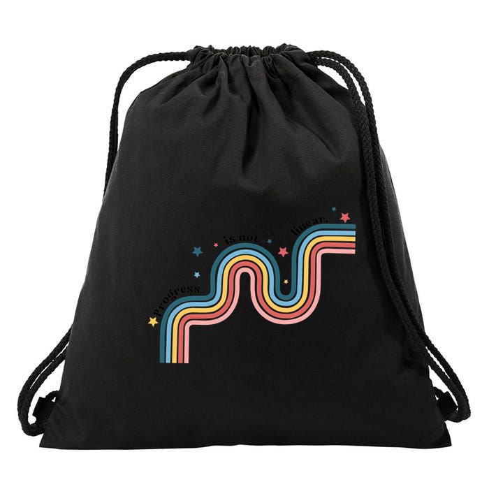 Progress Is Not Linear Drawstring Bag