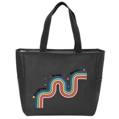 Progress Is Not Linear Zip Tote Bag