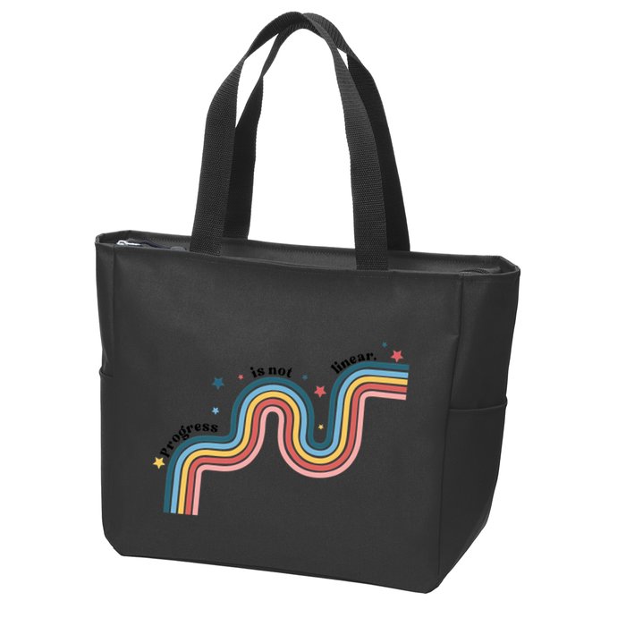 Progress Is Not Linear Zip Tote Bag