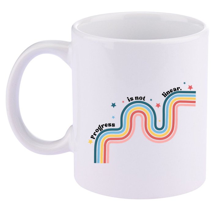 Progress Is Not Linear 11oz C Handle Ceramic Mug