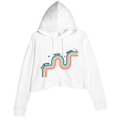 Progress Is Not Linear Crop Fleece Hoodie