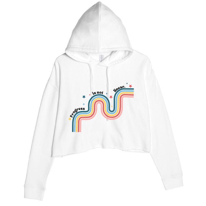 Progress Is Not Linear Crop Fleece Hoodie