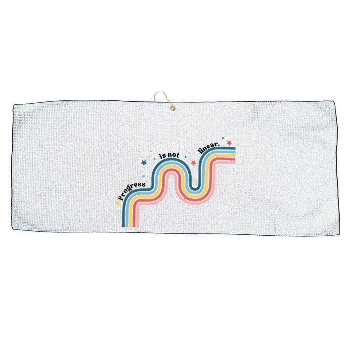 Progress Is Not Linear Large Microfiber Waffle Golf Towel