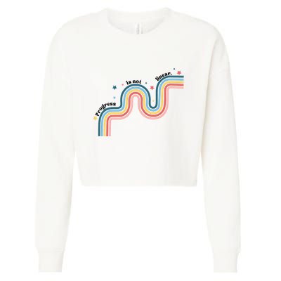 Progress Is Not Linear Cropped Pullover Crew