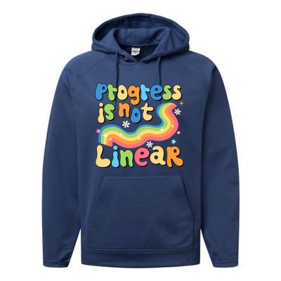 Progress Is Not Linear Sped Teacher Performance Fleece Hoodie