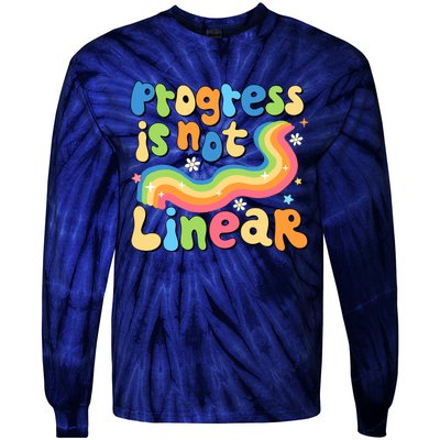 Progress Is Not Linear Sped Teacher Tie-Dye Long Sleeve Shirt