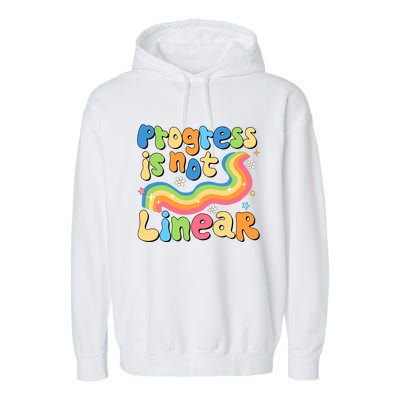 Progress Is Not Linear Sped Teacher Garment-Dyed Fleece Hoodie