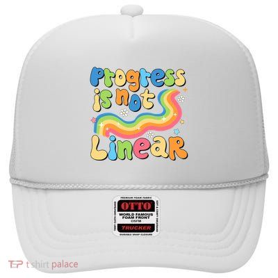 Progress Is Not Linear Sped Teacher High Crown Mesh Back Trucker Hat