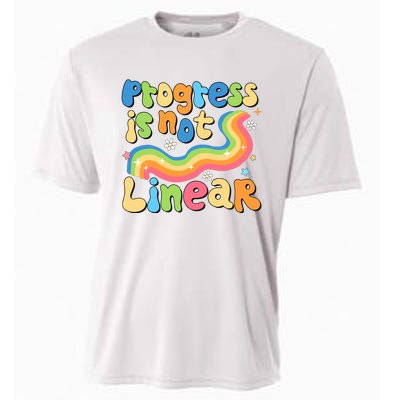 Progress Is Not Linear Sped Teacher Cooling Performance Crew T-Shirt